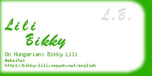 lili bikky business card